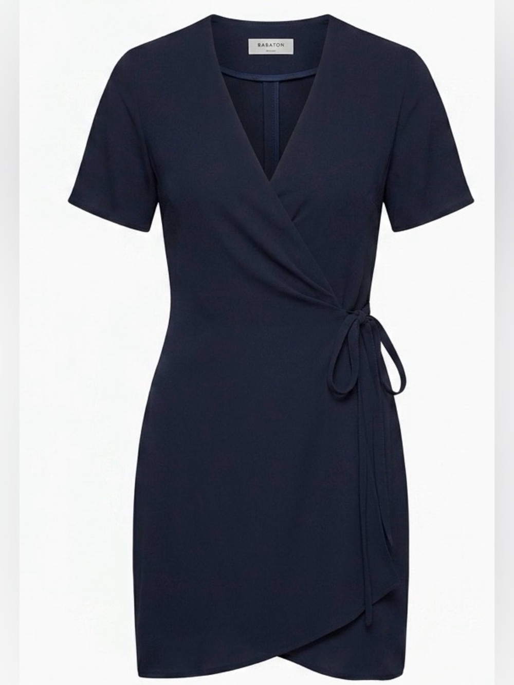 Babaton Blue Wrap Mini Dress